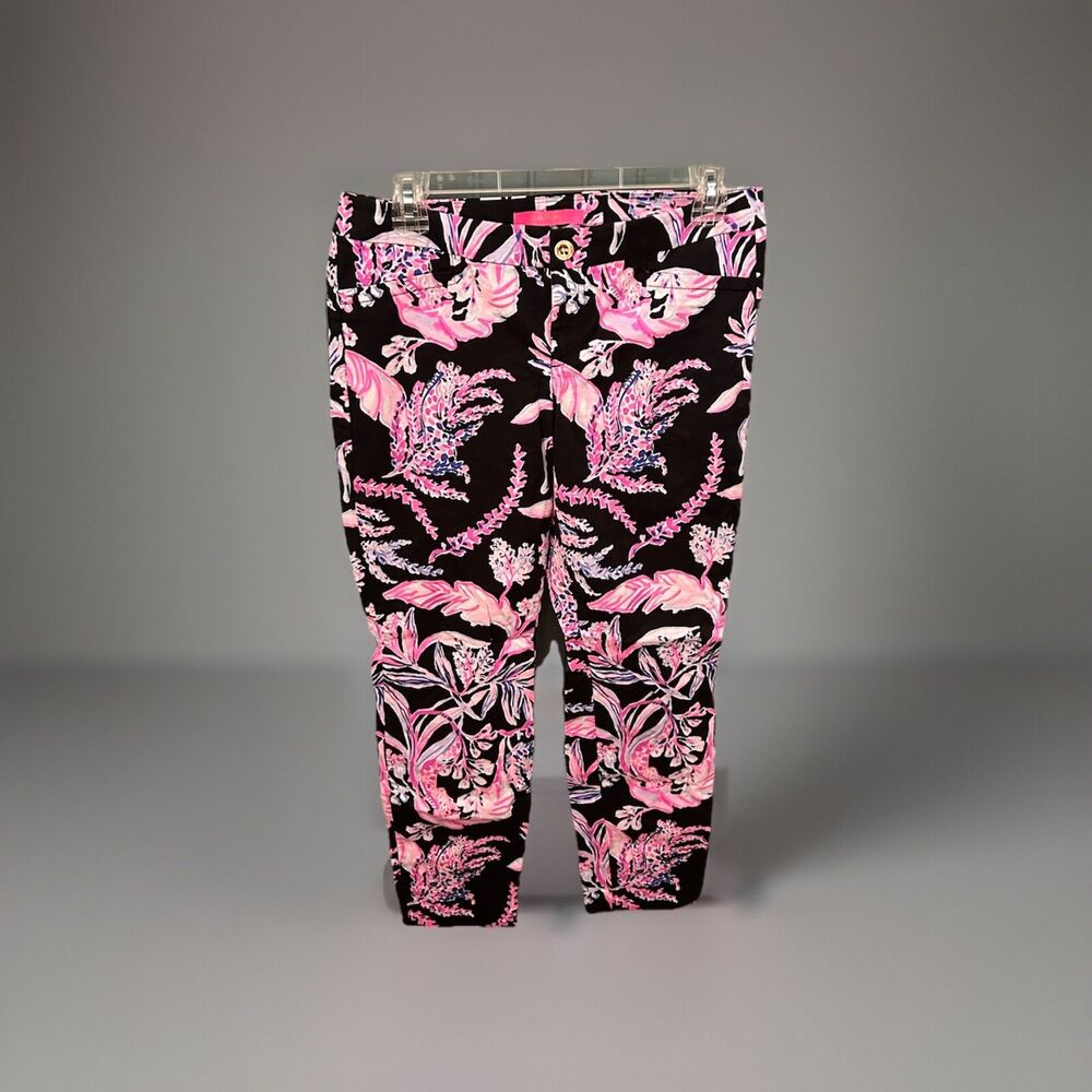 Lilly Pulitzer Ladies‎ Kelly Skinny Ankle Pants "Onyx Wild Within" Size 6